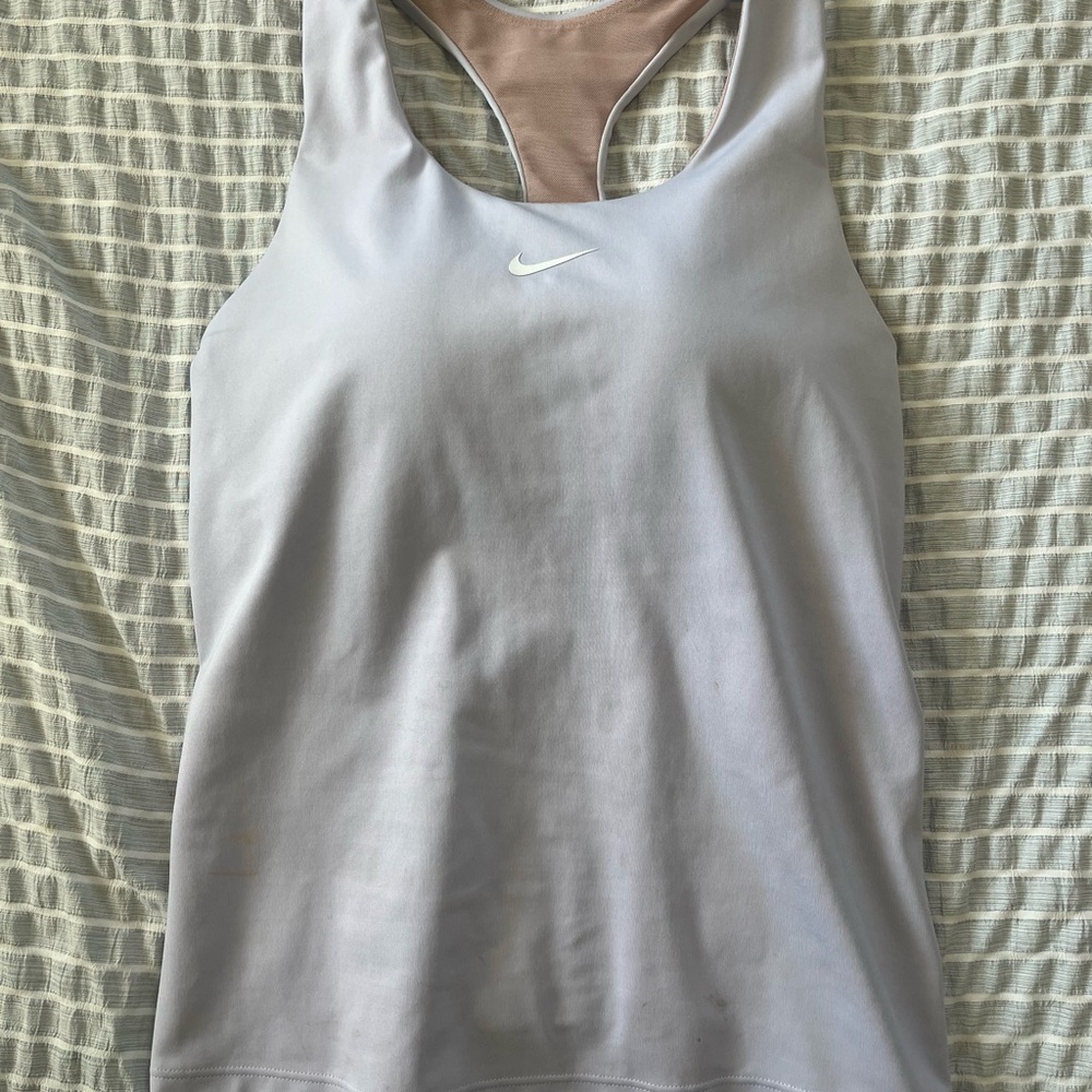 Nike White and Brown Workout Tank